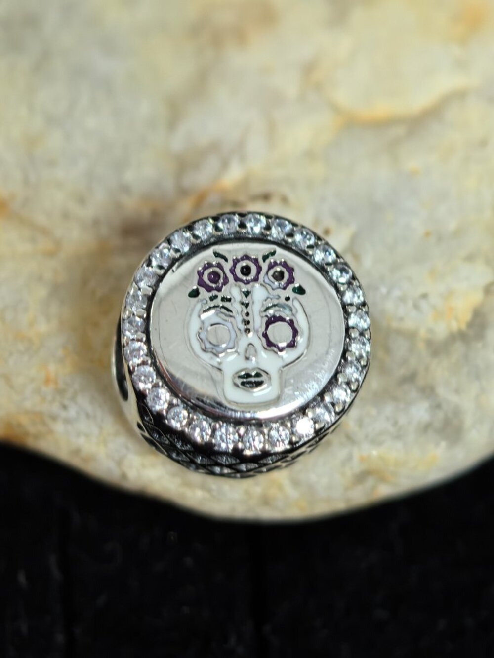 Pandora LTD EDT Frida Kahlo/Diego Skull Double Sided Charm, S925 Silver Jewelry